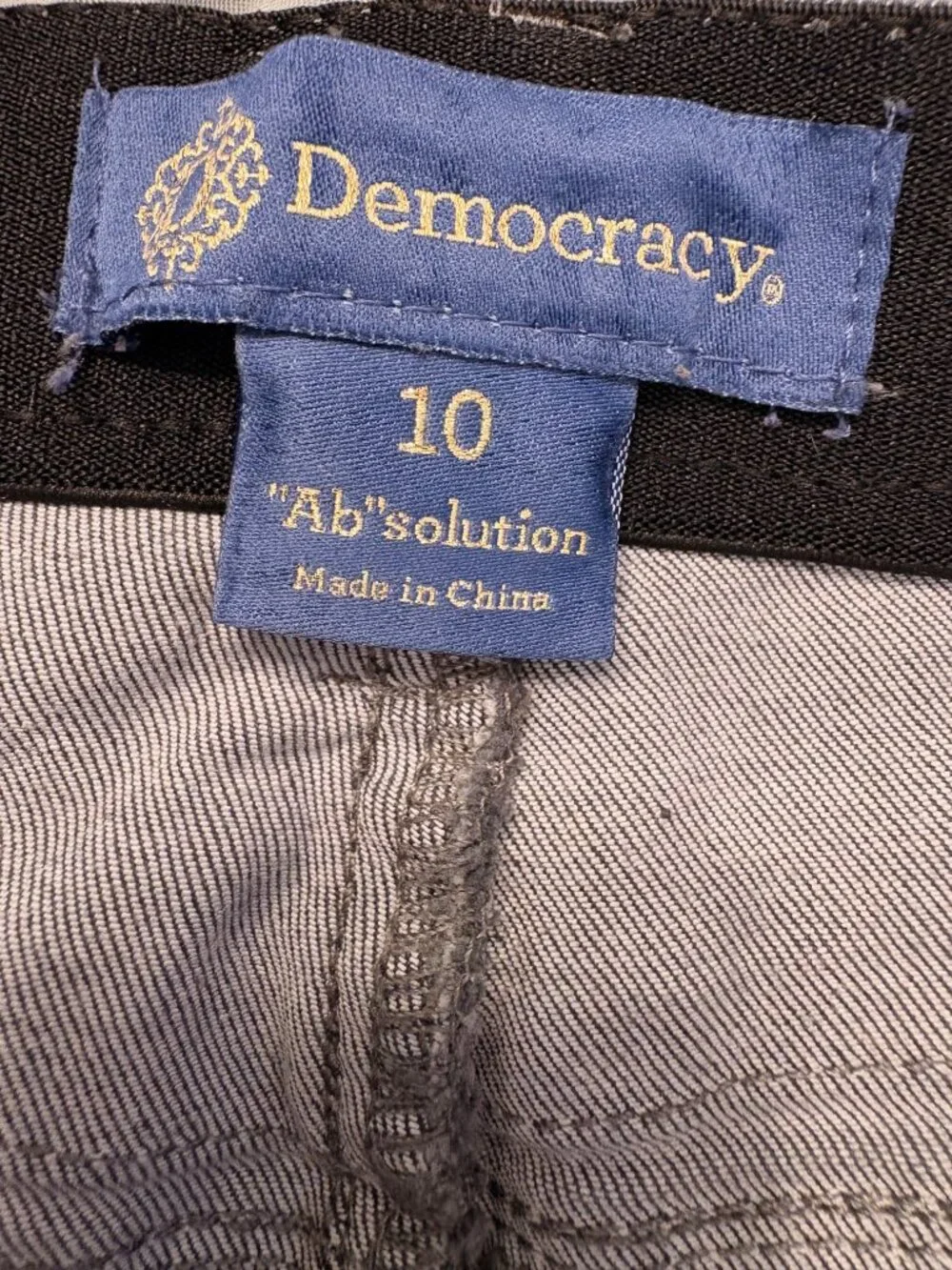 Democracy Ab Solution Gray Mid Rise Skinny Ankle Jeans Size 10